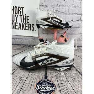 Nike Alpha Menace Elite 4 Detachable Football Cleats Mens 11 Black White NFL NEW